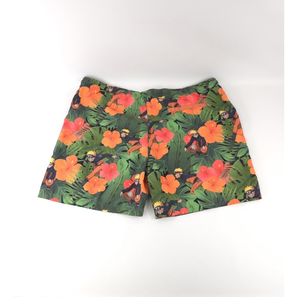 Naruto Shippuden Mens 2XL Swim Trunks Floral Tropical Board Shorts - Picture 2 of 8